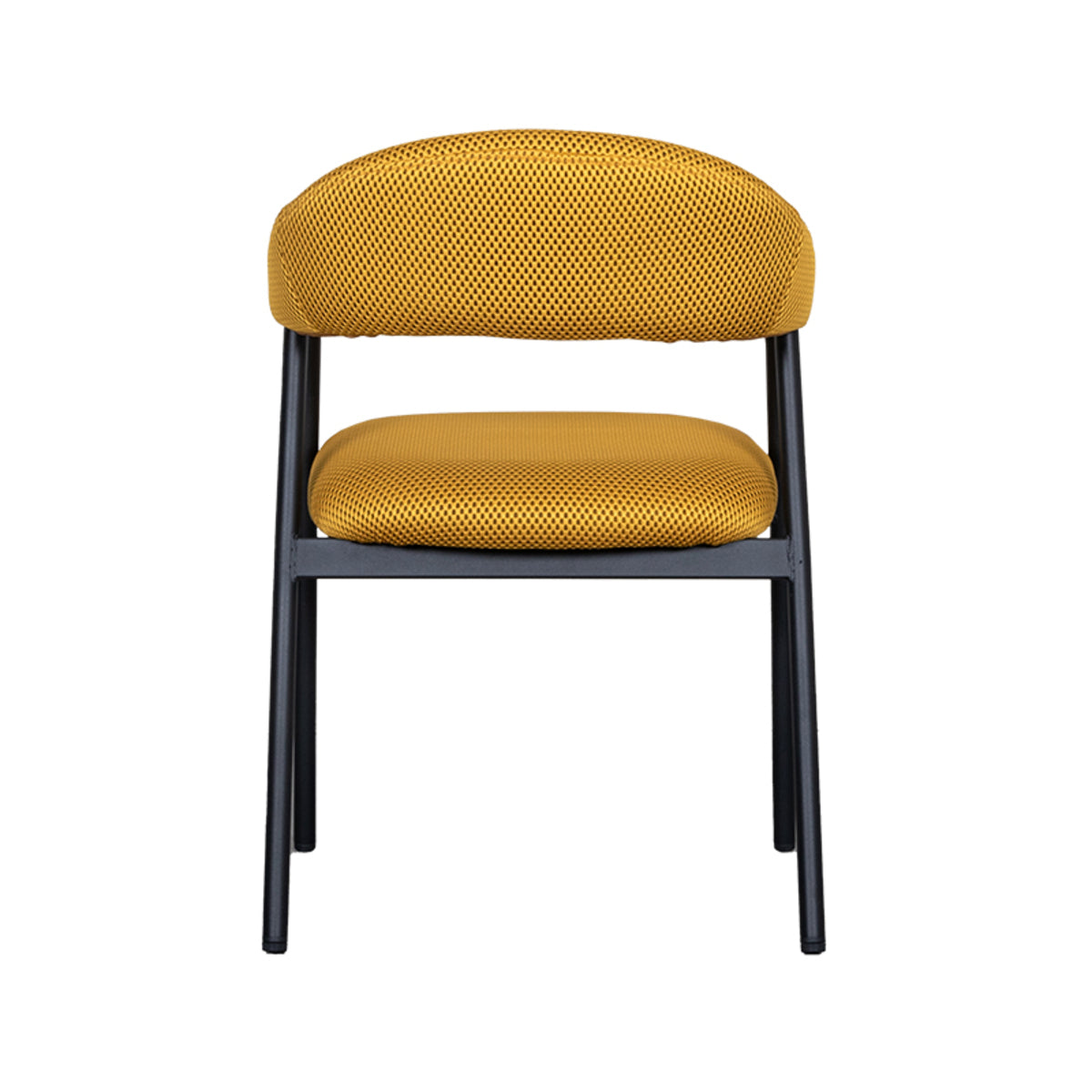 LABEL51 Eetkamerstoelen Amaze - Oker - Geweven - Zwart Metalen Frame