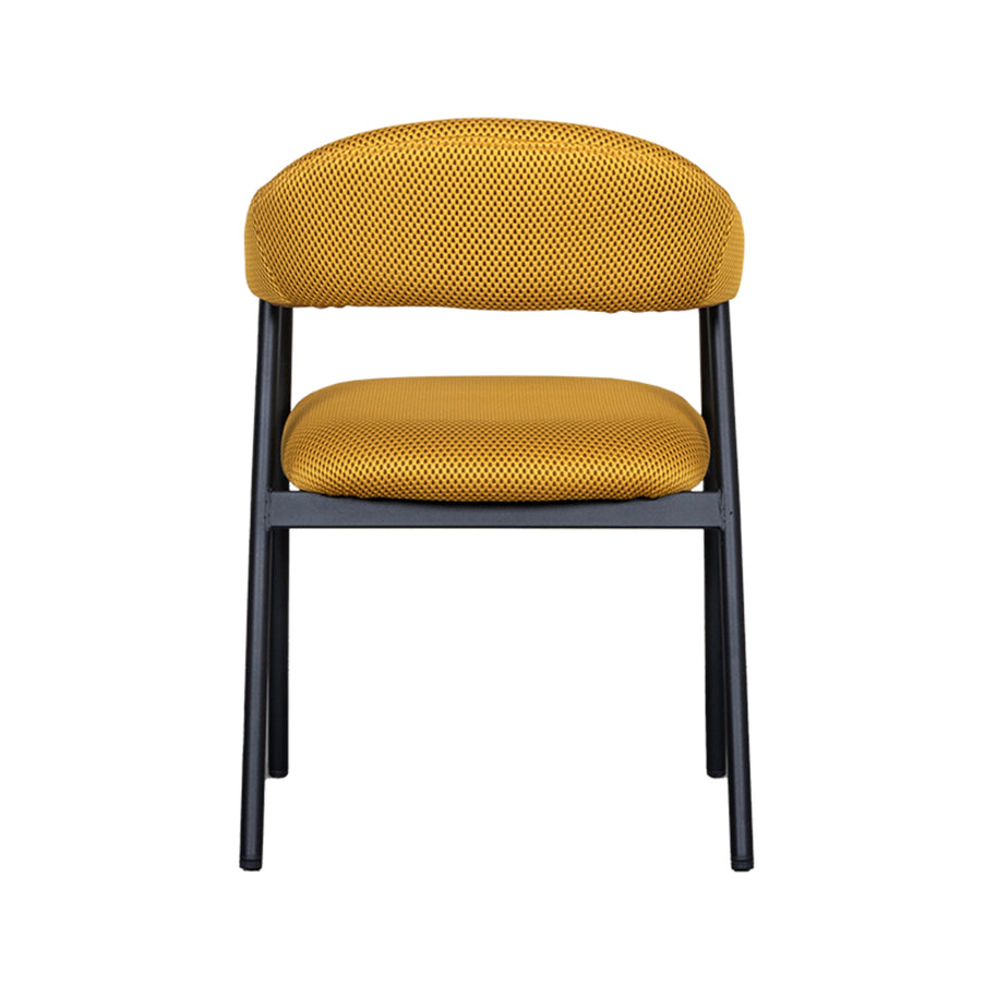 LABEL51 Eetkamerstoelen Amaze - Oker - Geweven - Zwart Metalen Frame