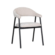 LABEL51 Eetkamerstoelen Amaze - Naturel - Chenille - Zwart Metalen Frame