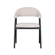 LABEL51 Eetkamerstoelen Amaze - Naturel - Chenille - Zwart Metalen Frame