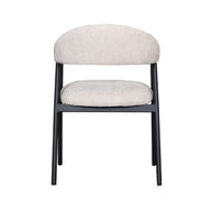 LABEL51 Eetkamerstoelen Amaze - Naturel - Chenille - Zwart Metalen Frame