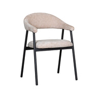 LABEL51 Eetkamerstoelen Amaze - Clay - Chenille - Zwart Metalen Frame