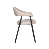 LABEL51 Eetkamerstoelen Amaze - Clay - Chenille - Zwart Metalen Frame