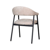 LABEL51 Eetkamerstoelen Amaze - Clay - Chenille - Zwart Metalen Frame