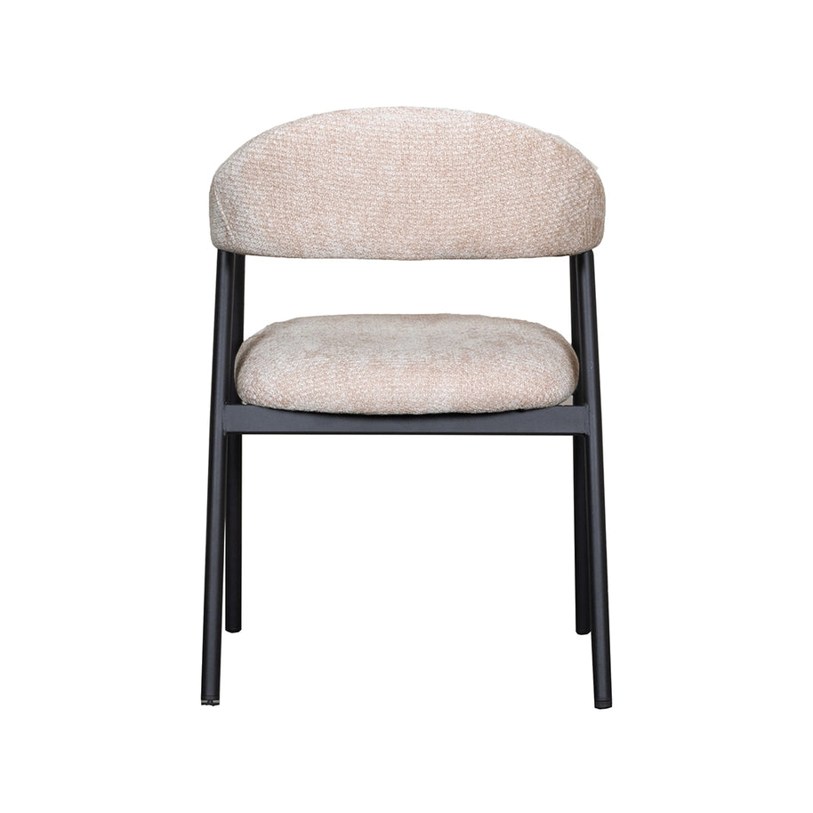 LABEL51 Eetkamerstoelen Amaze - Clay - Chenille - Zwart Metalen Frame