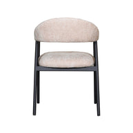 LABEL51 Eetkamerstoelen Amaze - Clay - Chenille - Zwart Metalen Frame