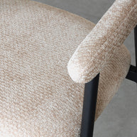 LABEL51 Eetkamerstoelen Amaze - Clay - Chenille - Zwart Metalen Frame