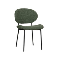 LABEL51 Eetkamerstoelen Senn - Forest - Boucle - Zwart Metalen Frame