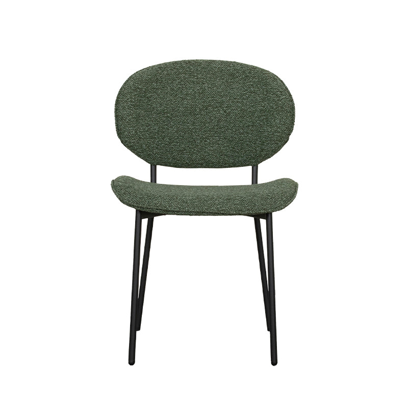 LABEL51 Eetkamerstoelen Senn - Forest - Boucle - Zwart Metalen Frame