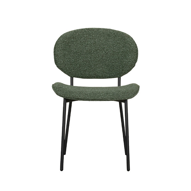 LABEL51 Eetkamerstoelen Senn - Forest - Boucle - Zwart Metalen Frame