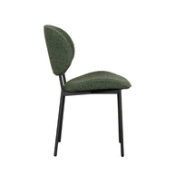 LABEL51 Eetkamerstoelen Senn - Forest - Boucle - Zwart Metalen Frame