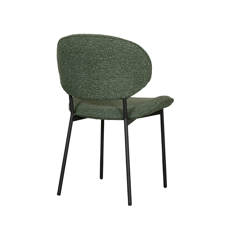 LABEL51 Eetkamerstoelen Senn - Forest - Boucle - Zwart Metalen Frame