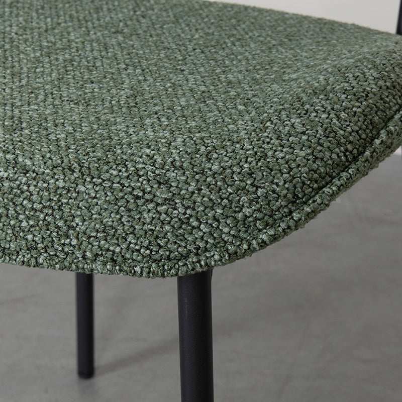 LABEL51 Eetkamerstoelen Senn - Forest - Boucle - Zwart Metalen Frame