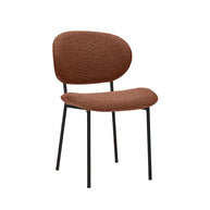 LABEL51 Eetkamerstoelen Senn - Coral - Boucle - Zwart Metalen Frame