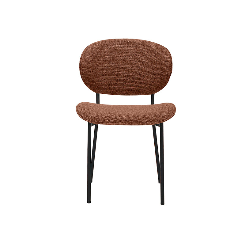 LABEL51 Eetkamerstoelen Senn - Coral - Boucle - Zwart Metalen Frame