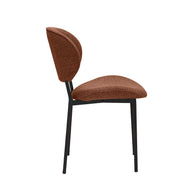 LABEL51 Eetkamerstoelen Senn - Coral - Boucle - Zwart Metalen Frame