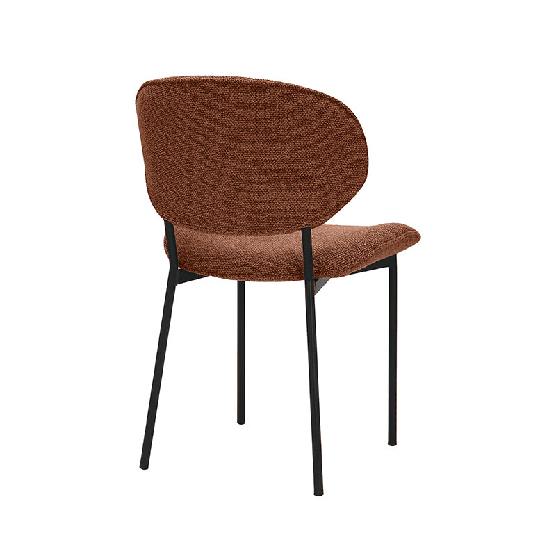 LABEL51 Eetkamerstoelen Senn - Coral - Boucle - Zwart Metalen Frame