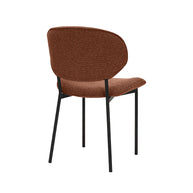 LABEL51 Eetkamerstoelen Senn - Coral - Boucle - Zwart Metalen Frame