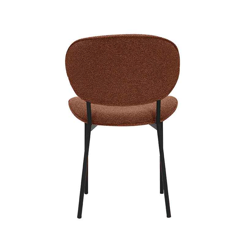 LABEL51 Eetkamerstoelen Senn - Coral - Boucle - Zwart Metalen Frame