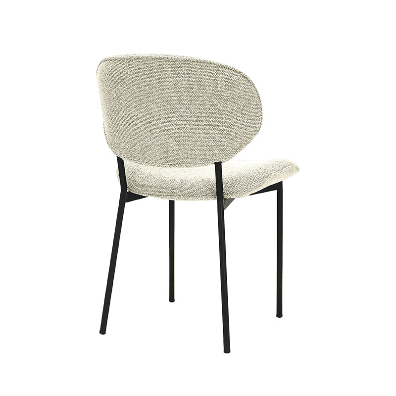 LABEL51 Eetkamerstoelen Senn - Naturel - Boucle - Zwart Metalen Frame