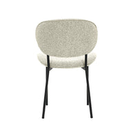LABEL51 Eetkamerstoelen Senn - Naturel - Boucle - Zwart Metalen Frame