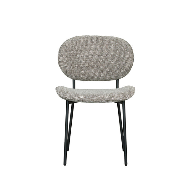 LABEL51 Eetkamerstoelen Senn - Mushroom - Boucle - Zwart Metalen Frame