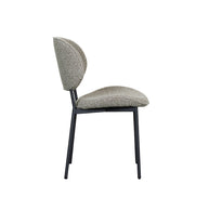 LABEL51 Eetkamerstoelen Senn - Mushroom - Boucle - Zwart Metalen Frame