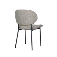 LABEL51 Eetkamerstoelen Senn - Mushroom - Boucle - Zwart Metalen Frame