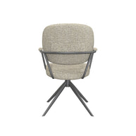 LABEL51 Eetkamerstoelen Basel - Naturel - Boucle - Zwart Metalen Frame