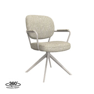 LABEL51 Eetkamerstoelen Basel - Naturel - Boucle - Taupe Metalen Frame