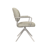 LABEL51 Eetkamerstoelen Basel - Naturel - Boucle - Taupe Metalen Frame
