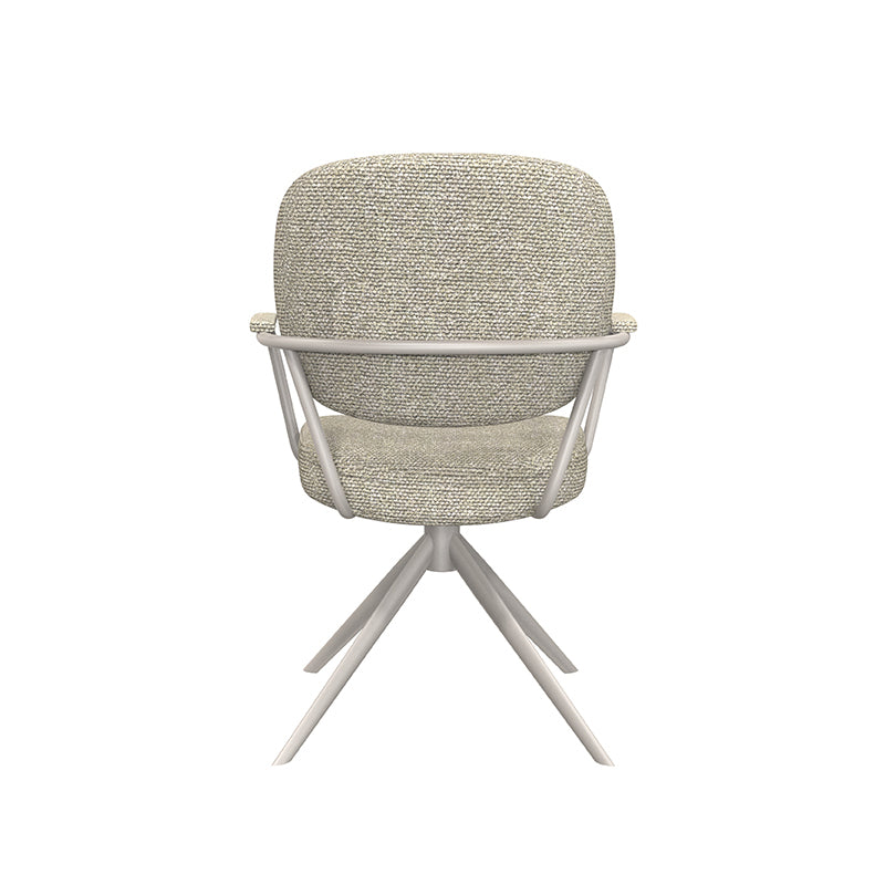 LABEL51 Eetkamerstoelen Basel - Naturel - Boucle - Taupe Metalen Frame