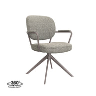 LABEL51 Eetkamerstoelen Basel - Mushroom - Boucle - Brons Metalen Frame