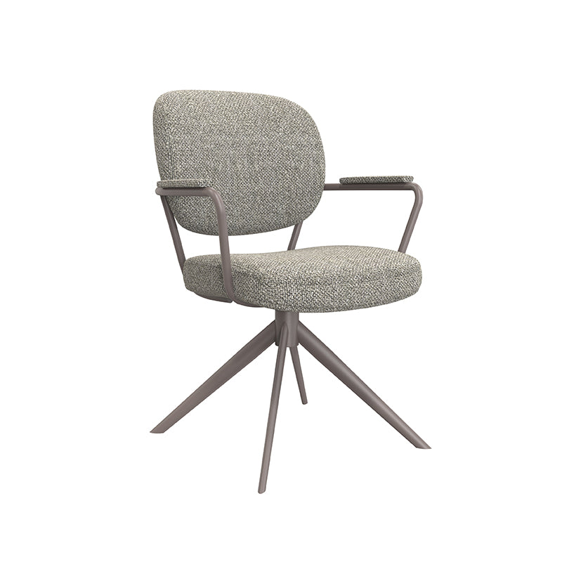 LABEL51 Eetkamerstoelen Basel - Mushroom - Boucle - Brons Metalen Frame