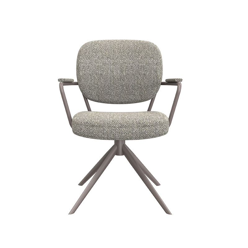 LABEL51 Eetkamerstoelen Basel - Mushroom - Boucle - Brons Metalen Frame