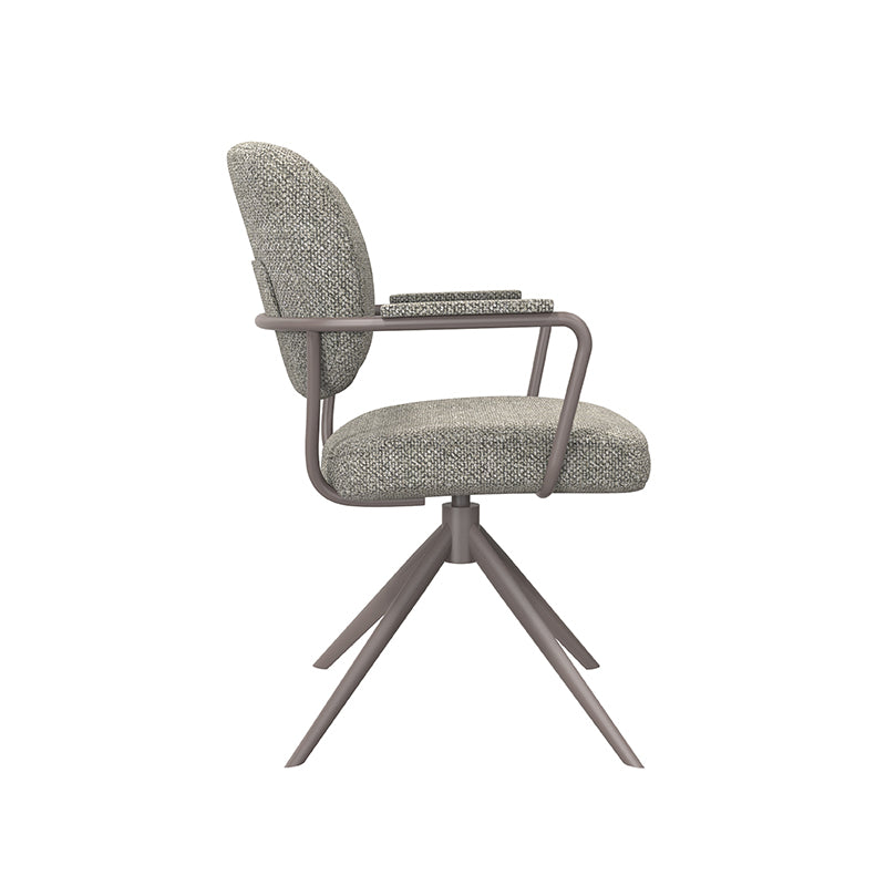 LABEL51 Eetkamerstoelen Basel - Mushroom - Boucle - Brons Metalen Frame