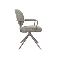 LABEL51 Eetkamerstoelen Basel - Mushroom - Boucle - Brons Metalen Frame