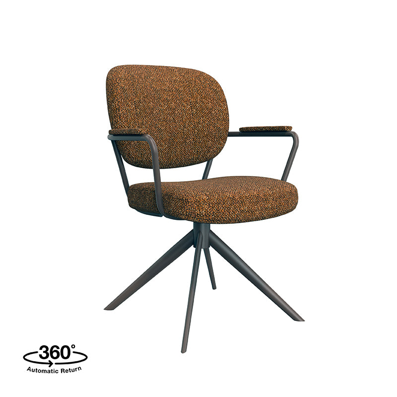 LABEL51 Eetkamerstoelen Basel - Coral - Boucle - Coral Metalen Frame