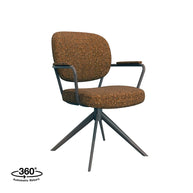 LABEL51 Eetkamerstoelen Basel - Coral - Boucle - Coral Metalen Frame