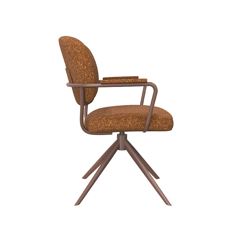 LABEL51 Eetkamerstoelen Basel - Coral - Boucle - Coral Metalen Frame