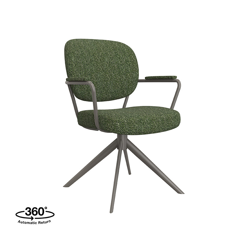 LABEL51 Eetkamerstoelen Basel - Forest - Boucle - Forest Metalen Frame