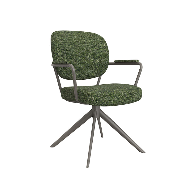 LABEL51 Eetkamerstoelen Basel - Forest - Boucle - Forest Metalen Frame
