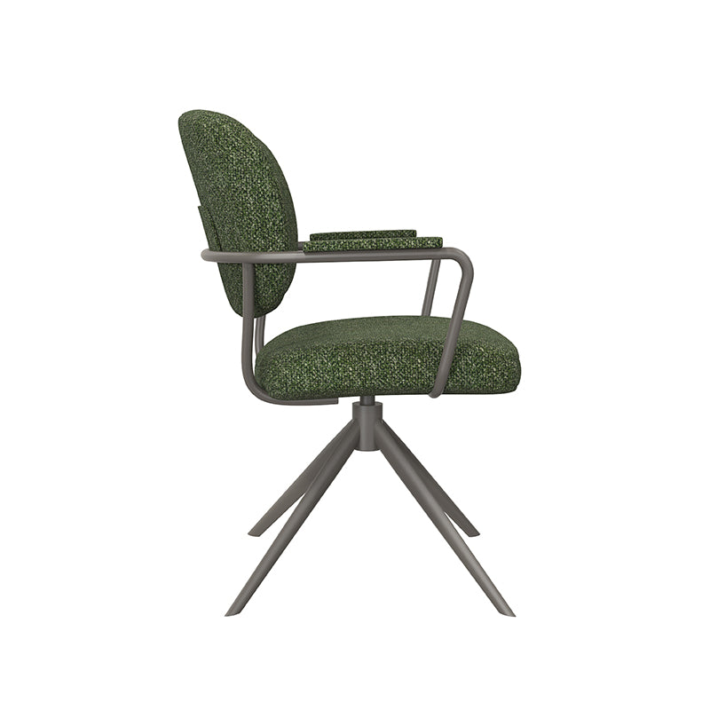 LABEL51 Eetkamerstoelen Basel - Forest - Boucle - Forest Metalen Frame