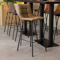 LABEL51 Barkrukken Bistro - Moss - Micro Suede - Hoog