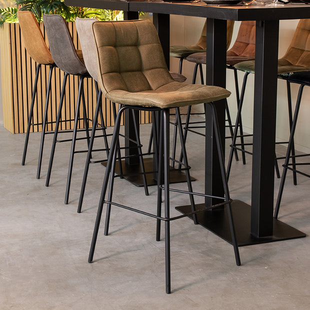 LABEL51 Barkrukken Bistro - Moss - Micro Suede - Hoog