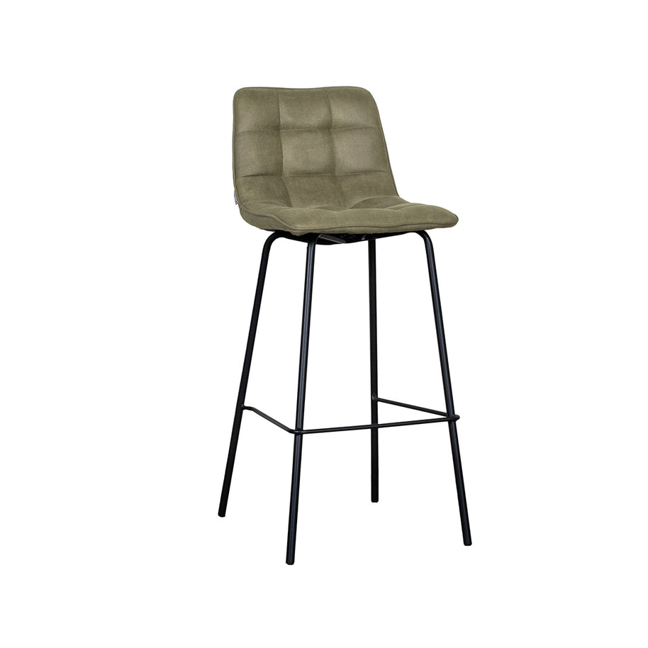 LABEL51 Barkrukken Bistro - Moss - Micro Suede - Hoog