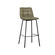 LABEL51 Barkrukken Bistro - Moss - Micro Suede - Hoog
