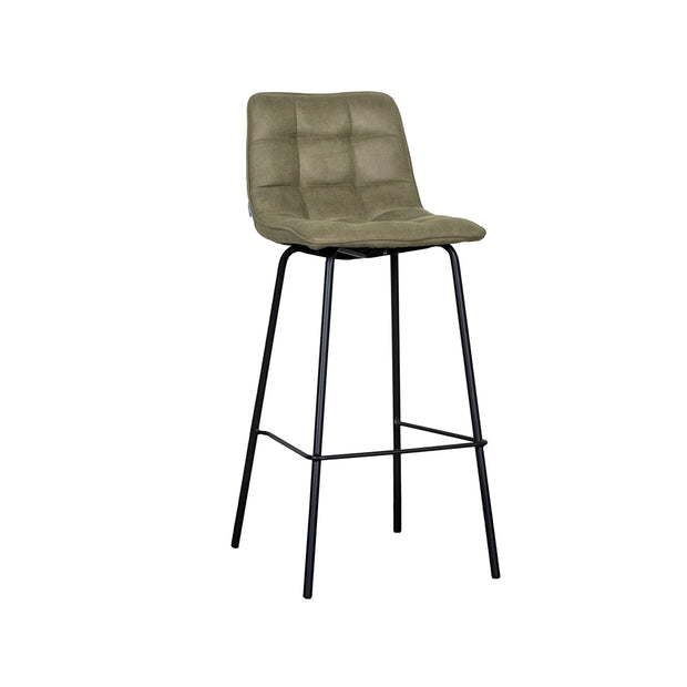 LABEL51 Barkrukken Bistro - Moss - Micro Suede - Hoog