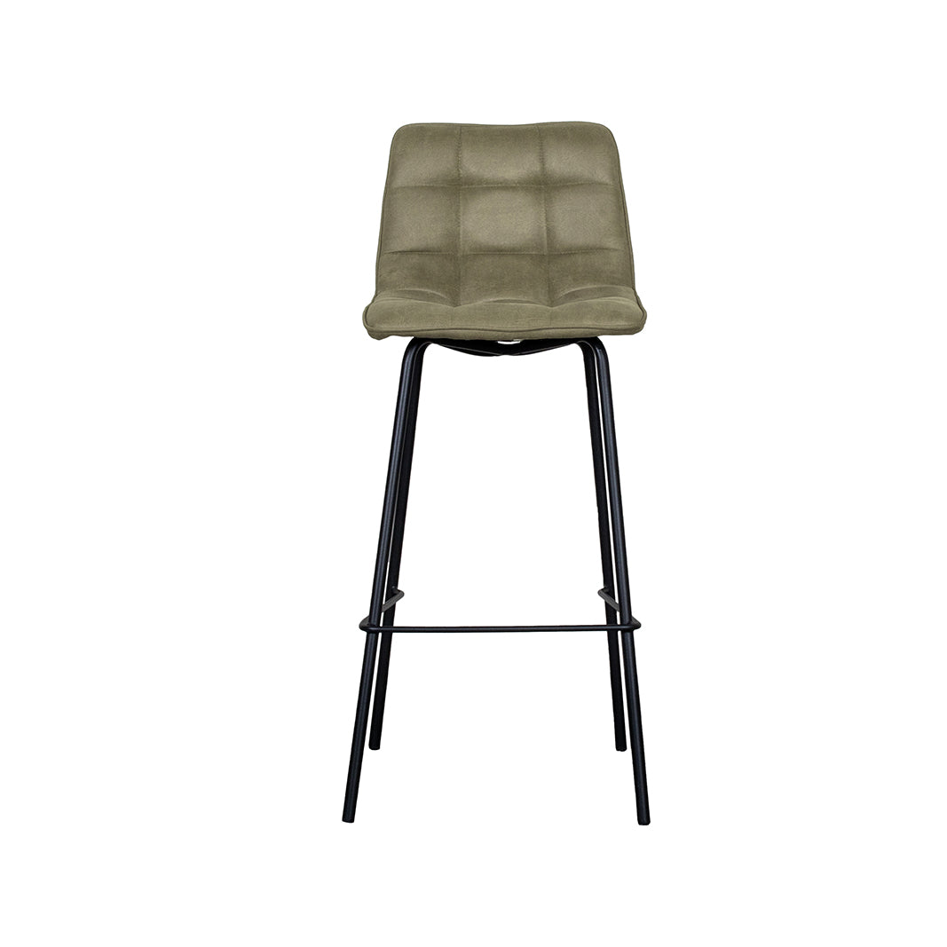 LABEL51 Barkrukken Bistro - Moss - Micro Suede - Hoog