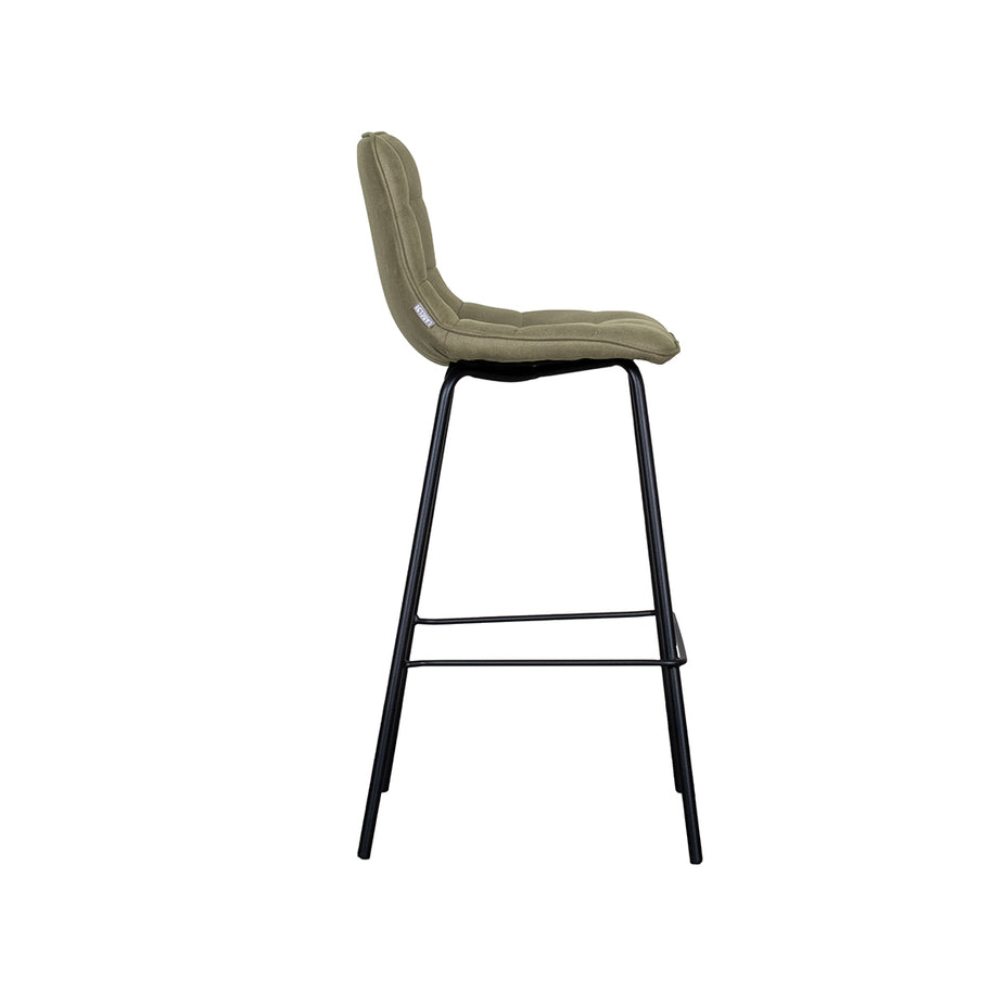 LABEL51 Barkrukken Bistro - Moss - Micro Suede - Hoog